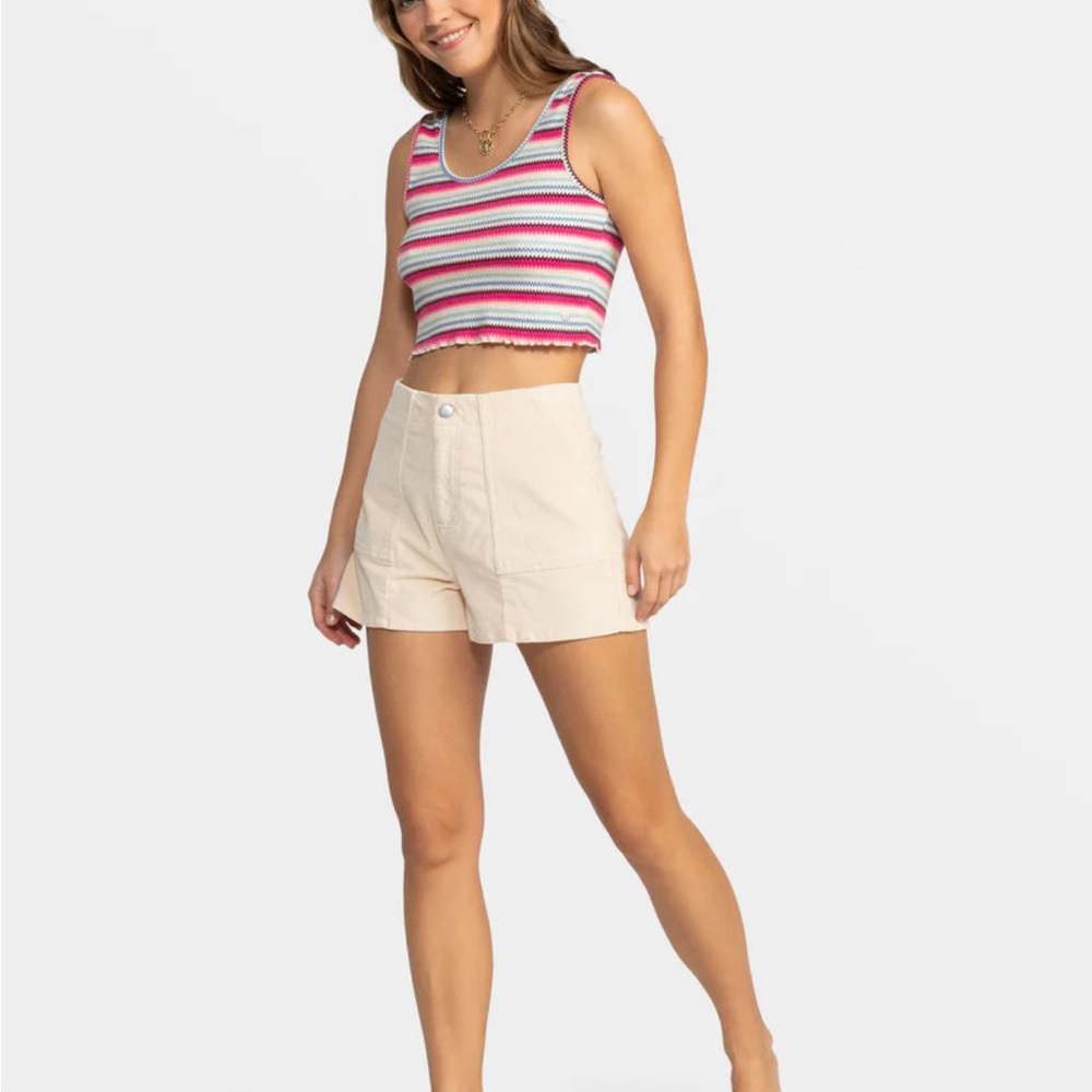 Roxy Sessions High Waist Corduroy Shorts -  Brazilian Sand Size 24